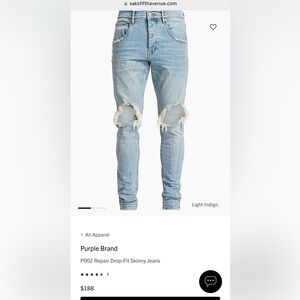 Men’s Purple Label Light Blue Denim Jeans